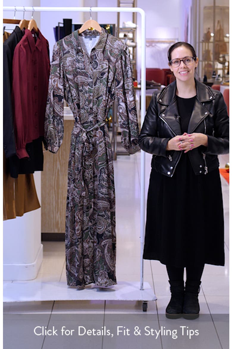 Paisley Long Sleeve Maxi Shirtdress video