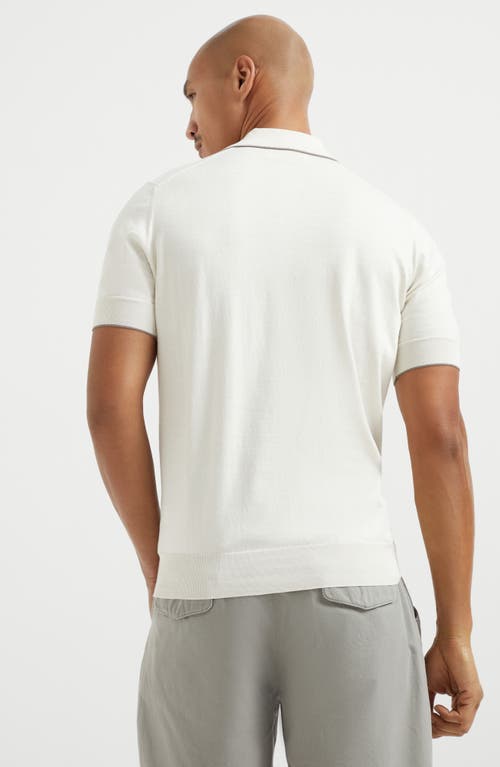 Brunello Cucinelli Cotton Polo Shirt In Ecru
