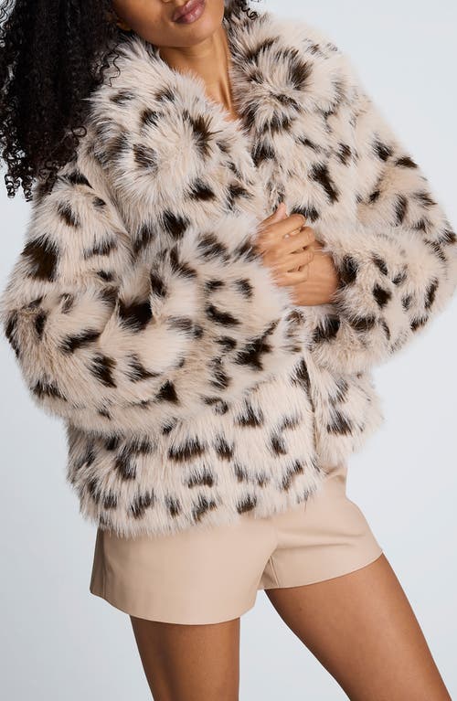 Kenneth Cole Faux Fur Spot Jacket In Neutral