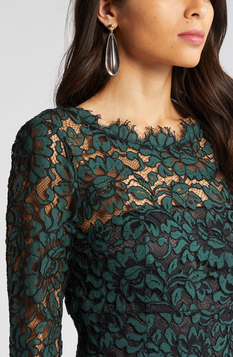 Eliza J Lace Bateau Neck Mermaid Gown, Alternate, color, 