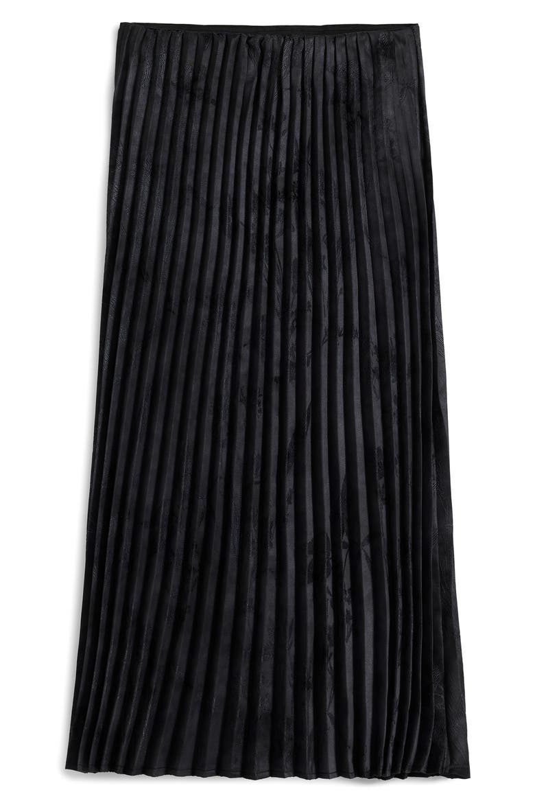 Pleated Midi Skirt, Alternate, color, DARK GRAY