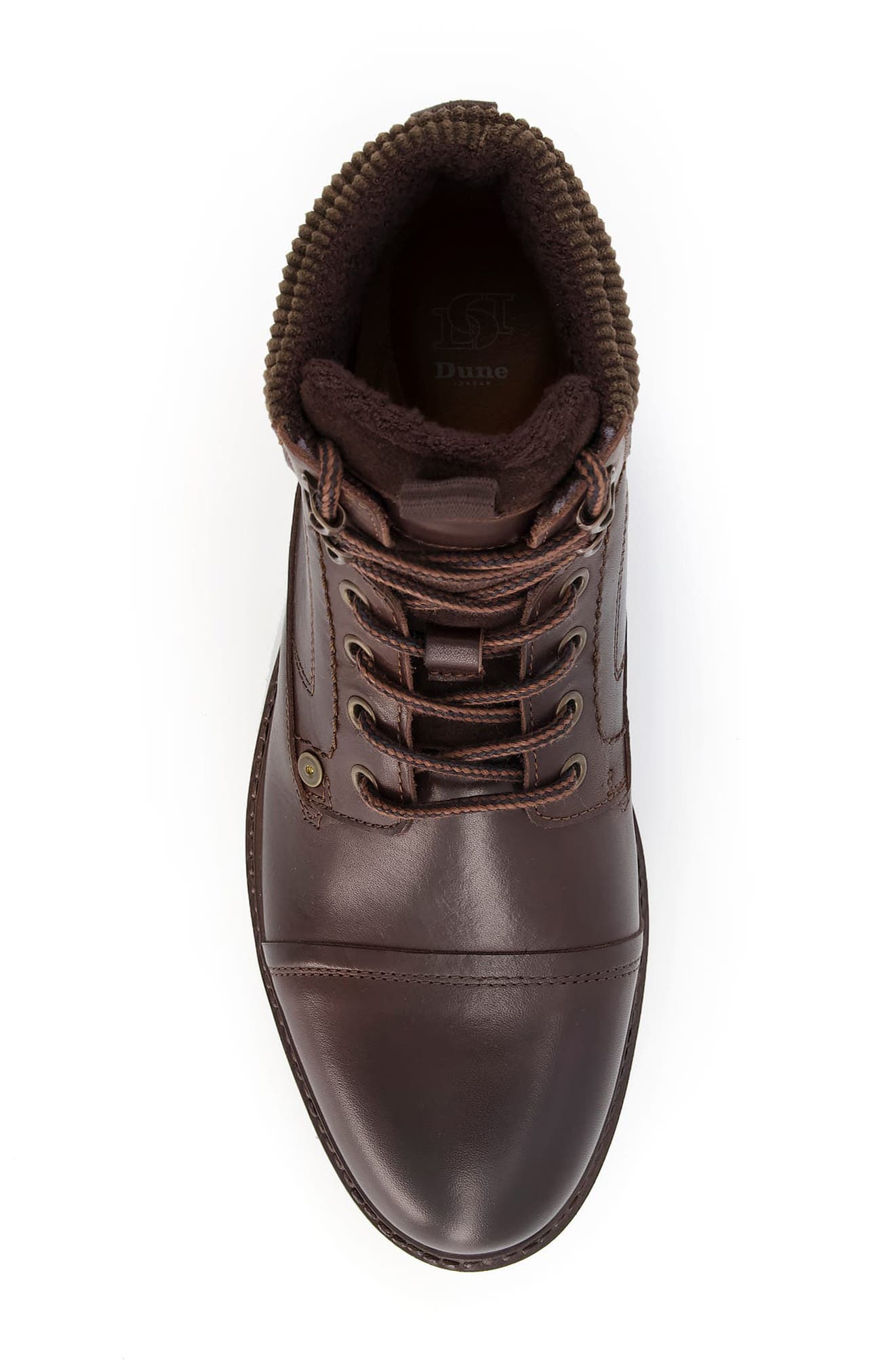 Dune London Candor Lace-Up Cap Toe Boot, Alternate, color, 