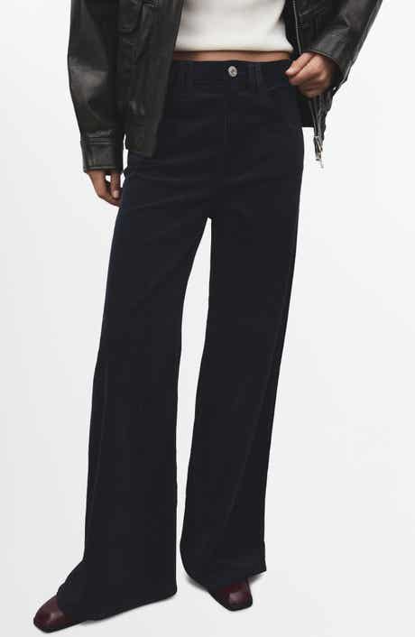 MANGO High Waist Wide Leg Corduroy Jeans