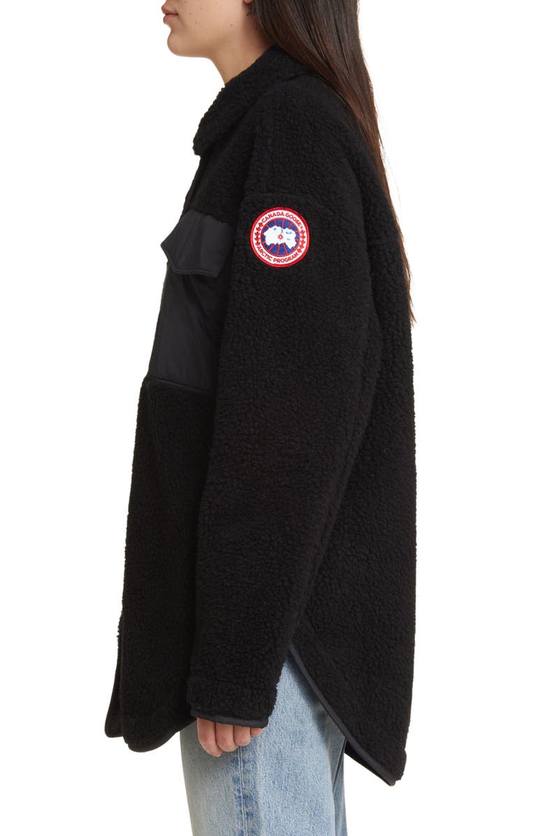 Canada Goose Simcoe High Pile Fleece Shacket, Alternate, color, Black - Noir