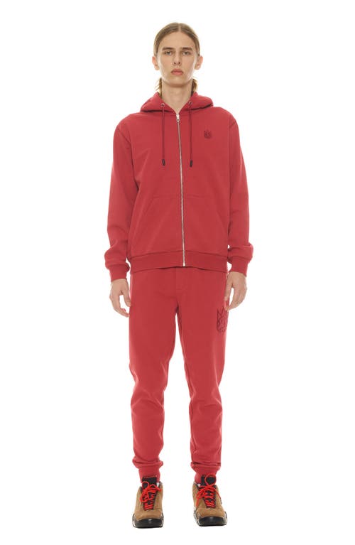 Cult Of Individuality Logo Zip-up Hoodie In Garnet