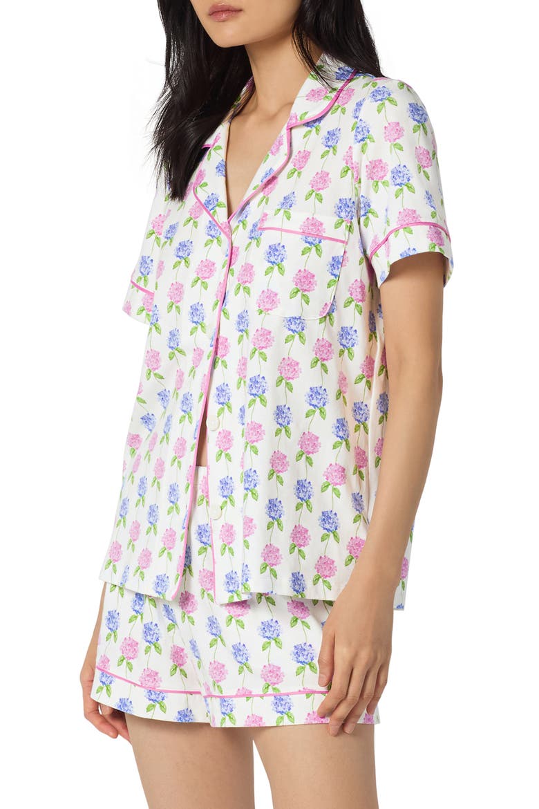 Print Stretch Organic Cotton Short Pajamas, Alternate, color, COTTAGE PARLOR