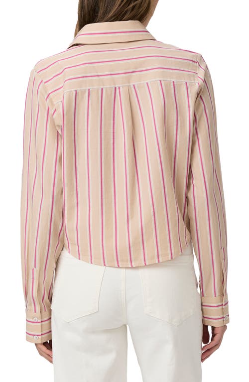 Paige Doreen Stripe Crop Shirt In Champagne Multi