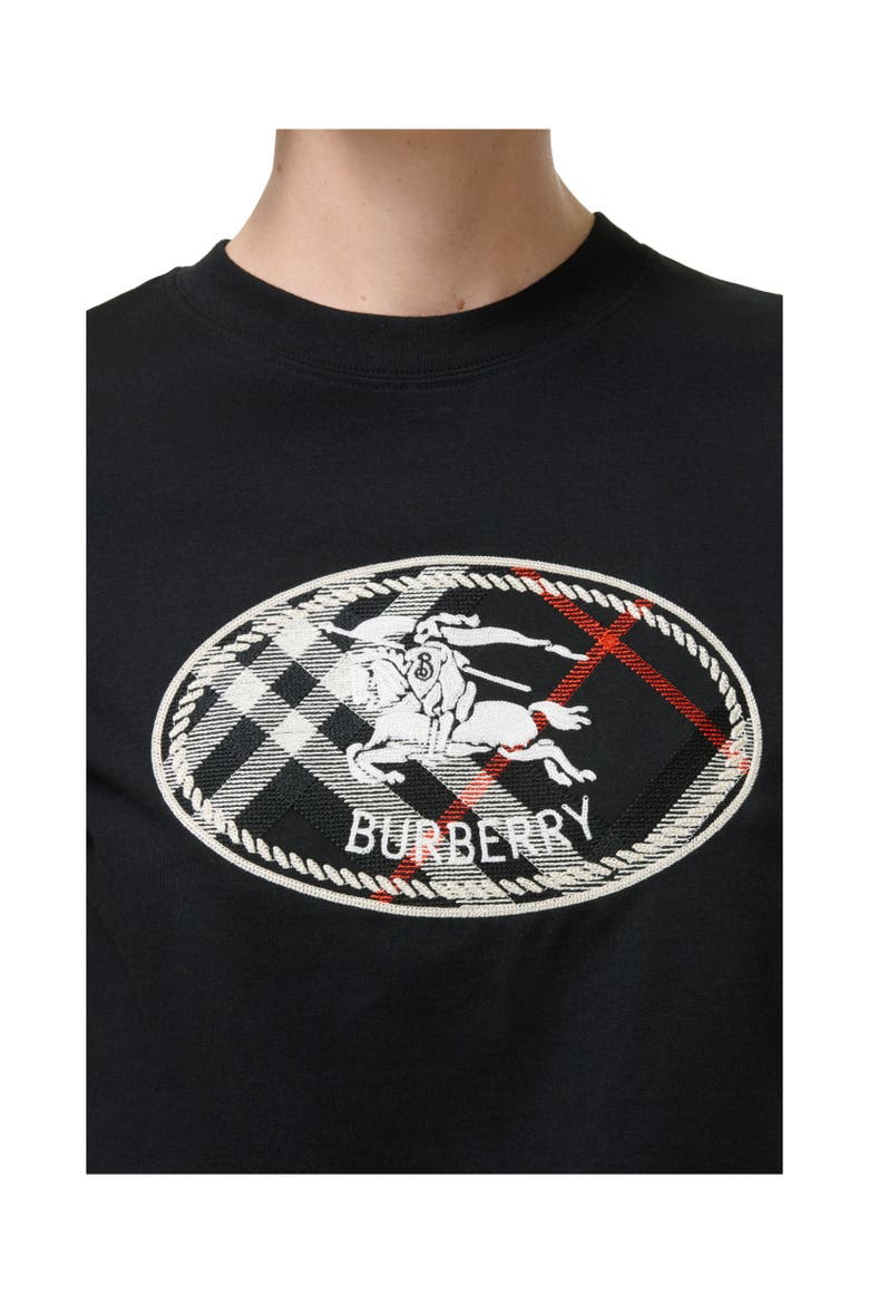Check Knight Stamp Cotton T-shirt, Alternate, color, Black