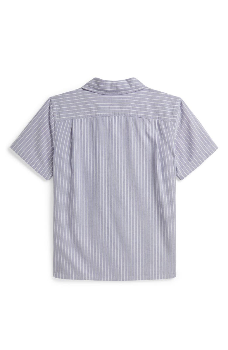 Polo Ralph Lauren Kids' Short Sleeve Cotton Oxford Camp Shirt, Alternate, color, Blue White