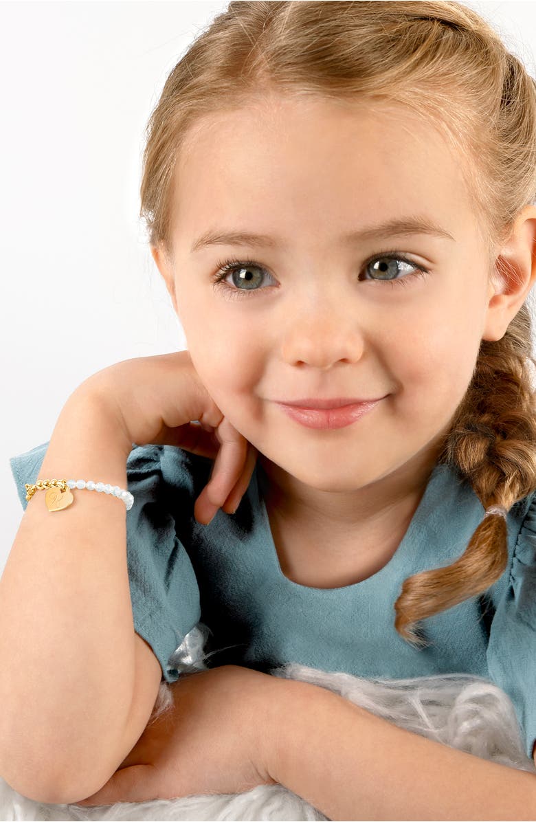 Tiny Blessings 14K Gold Signature White Crystal with Cross Bracelet, Alternate, color, 14K Gold - K