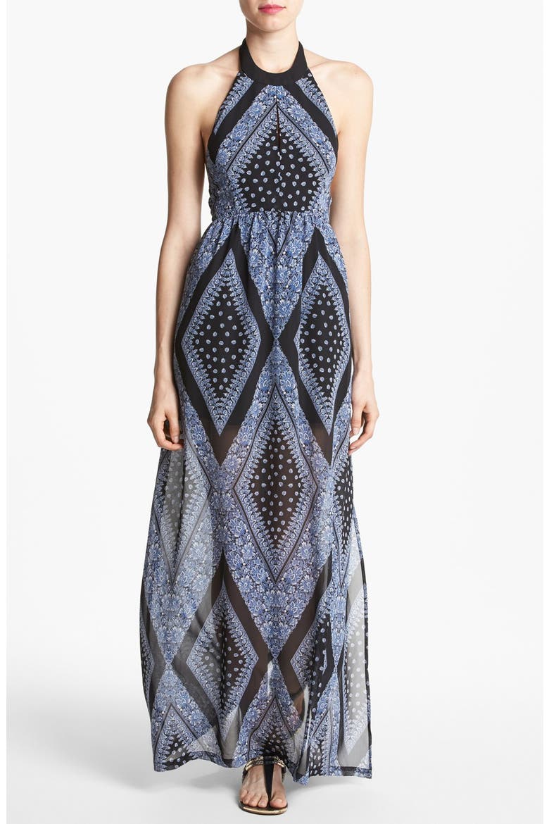 Maxi Dress, Main, color, BLACK SCARF PRINT