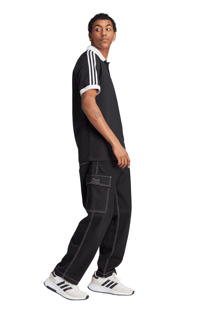 adidas Originals 3-Stripes Cotton Piqué Polo, Alternate, color, 