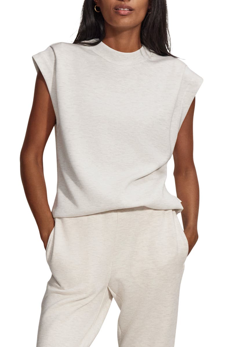 Varley Double Soft Cap Sleeve Sweatshirt, Main, color, Ivory Marl