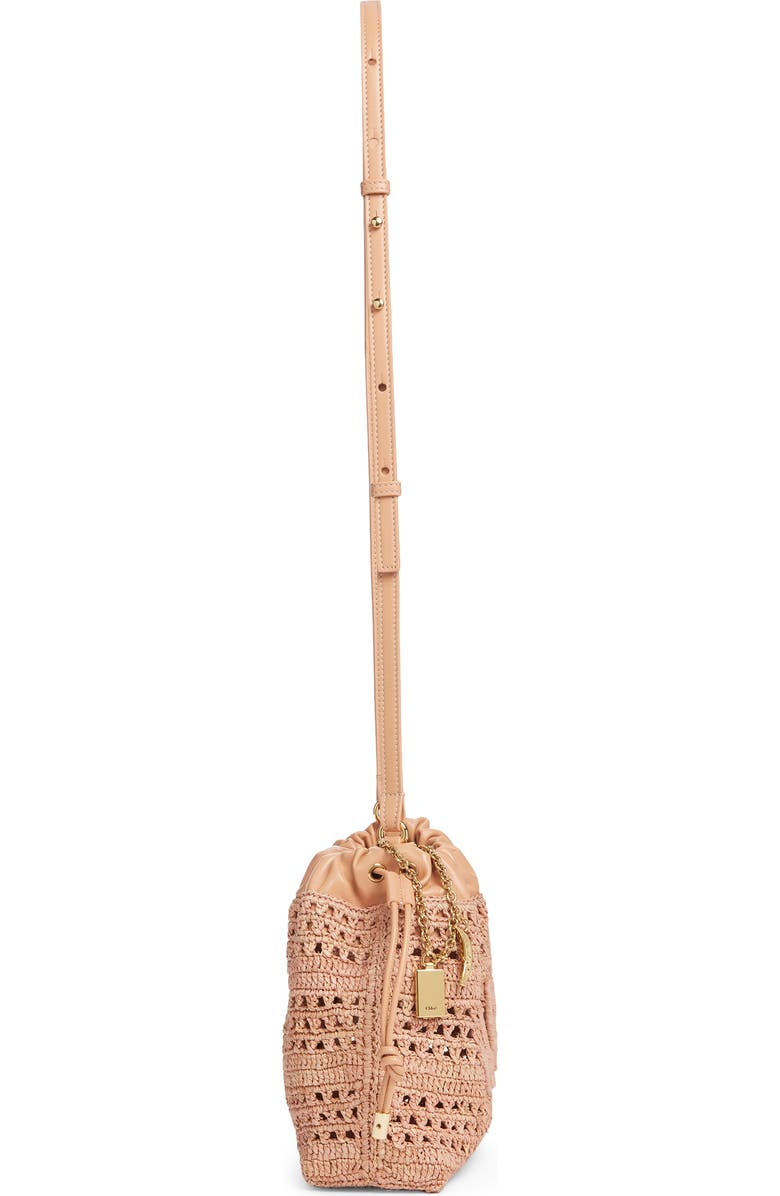 Chloé Mini Summer Banana Woven Raffia Drawstring Shoulder Bag, Alternate, color, Summery Beige