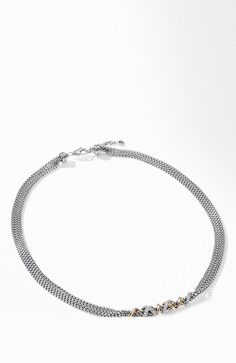 David Yurman Helena Short Necklace with 18K Yellow Gold and Diamonds, Alternate, color, 