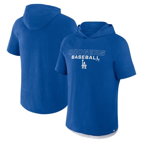 Men's Fanatics Royal Los Angeles Dodgers Clubhouse Optimal Play Raglan Short Sleeve Pullover Hoodie