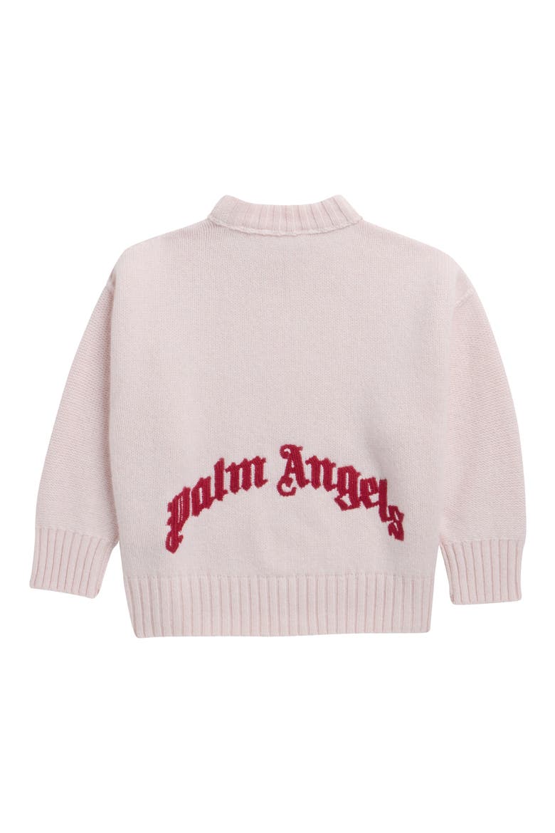 Kids' Curved Logo Knit Sweater, Alternate, color, ROSE PINK - BRICK RED