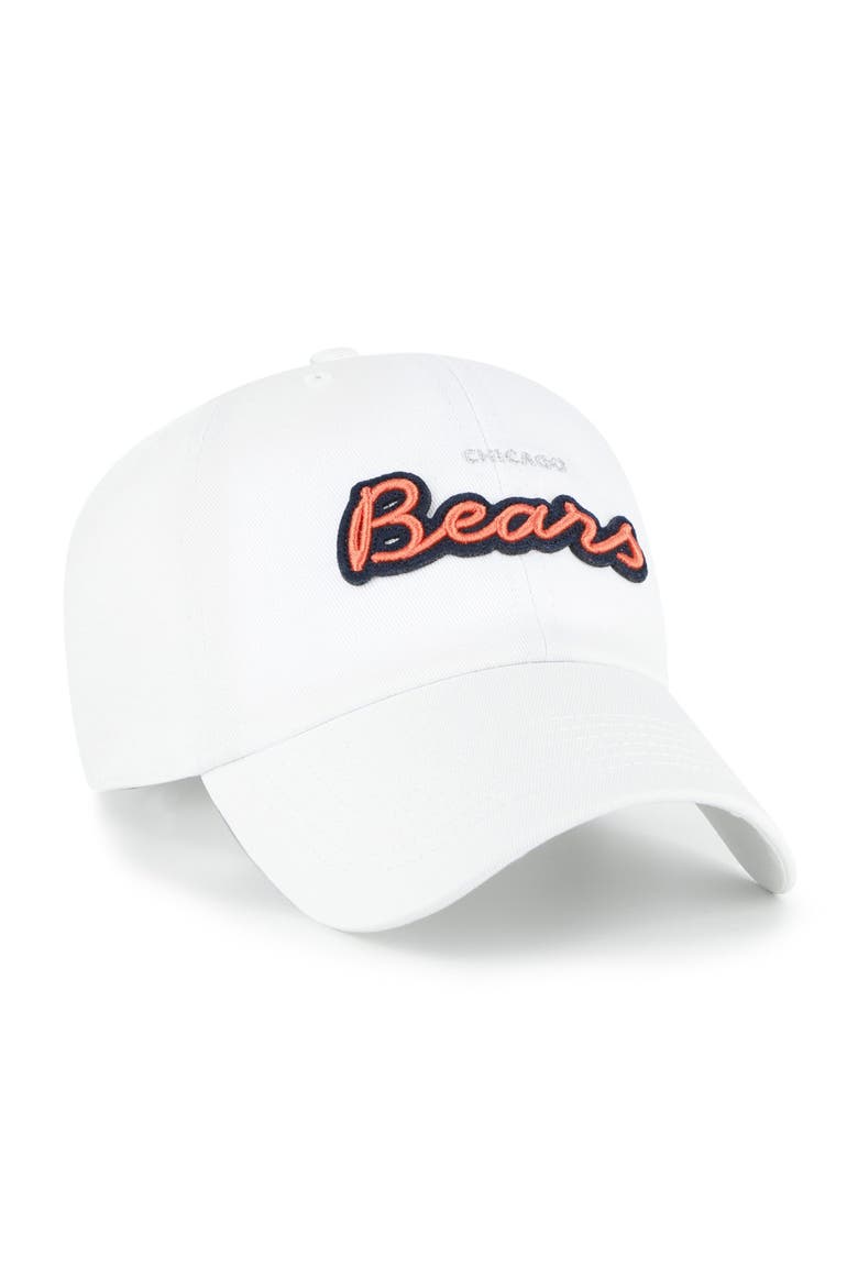 Women's '47  White Chicago Bears Trendy Script Clean Up Adjustable Hat, Alternate, color, White