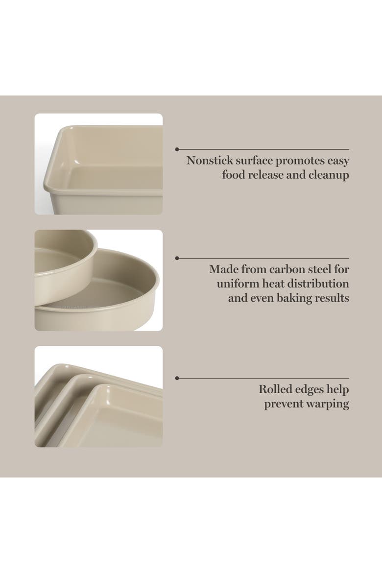 Gallen 10-Piece Ceramic Nonstick Carbon Steel Bakeware Set, Alternate, color, Taupe