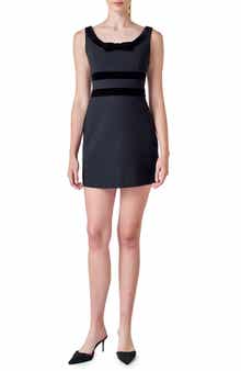 Velvet Trim Sleeveless Minidress