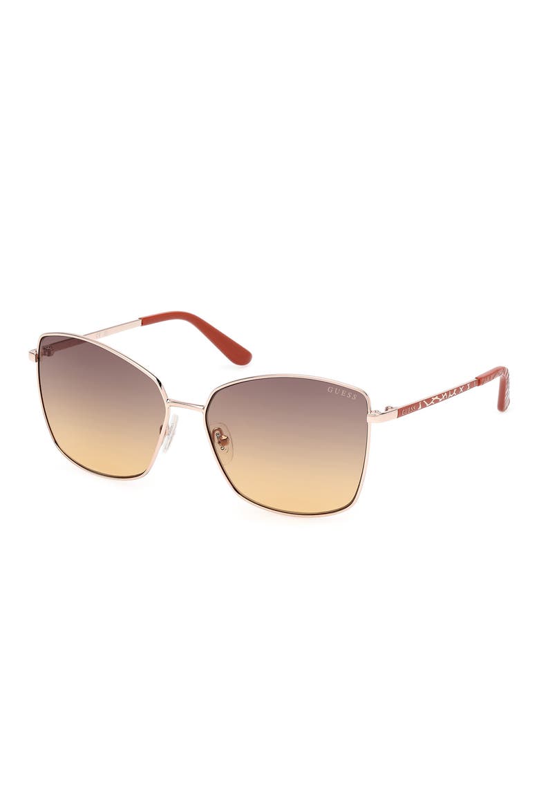 59mm Square Sunglasses, Alternate, color, GOLD / GRADIENT BROWN