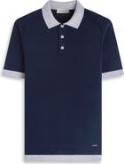 Bugatchi Short Sleeve Cotton & Modal Polo Sweater