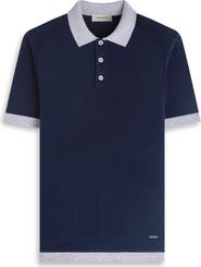 Bugatchi Short Sleeve Cotton & Modal Polo Sweater