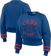 WEAR by Erin Andrews Women's WEAR by Erin Andrews Royal Chicago Cubs Vintage Washed Cropped Pullover Sweatshirt