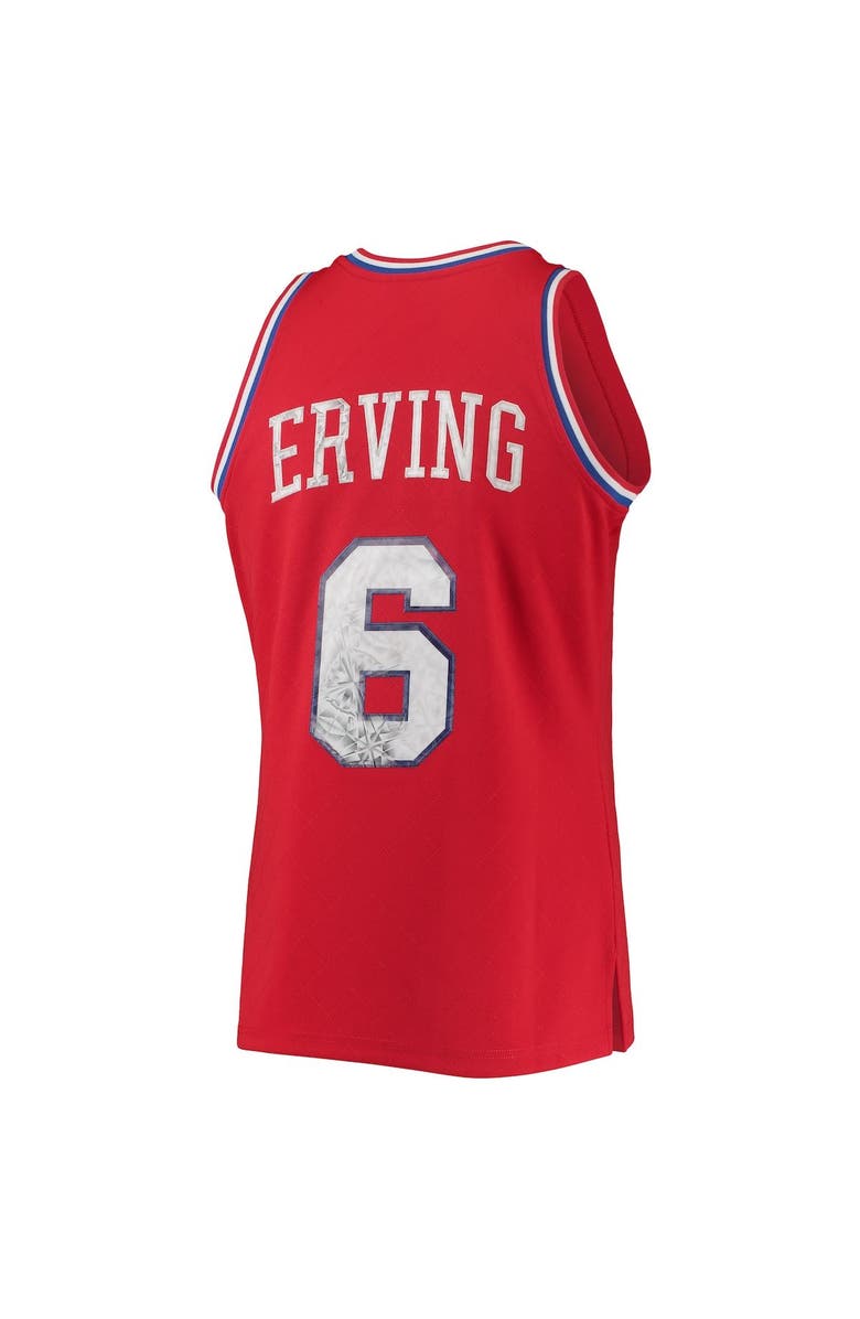 Mitchell & Ness Men's Mitchell & Ness Julius Erving Red Philadelphia 76ers 1982/83 Hardwood Classics NBA 75th Anniversary Diamond Swingman Jersey, Alternate, color, 