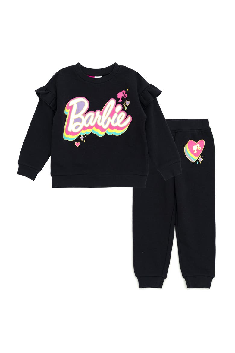 2-Piece Fleece Sweatshirt and Joggers Set, Main, color, Jet Black