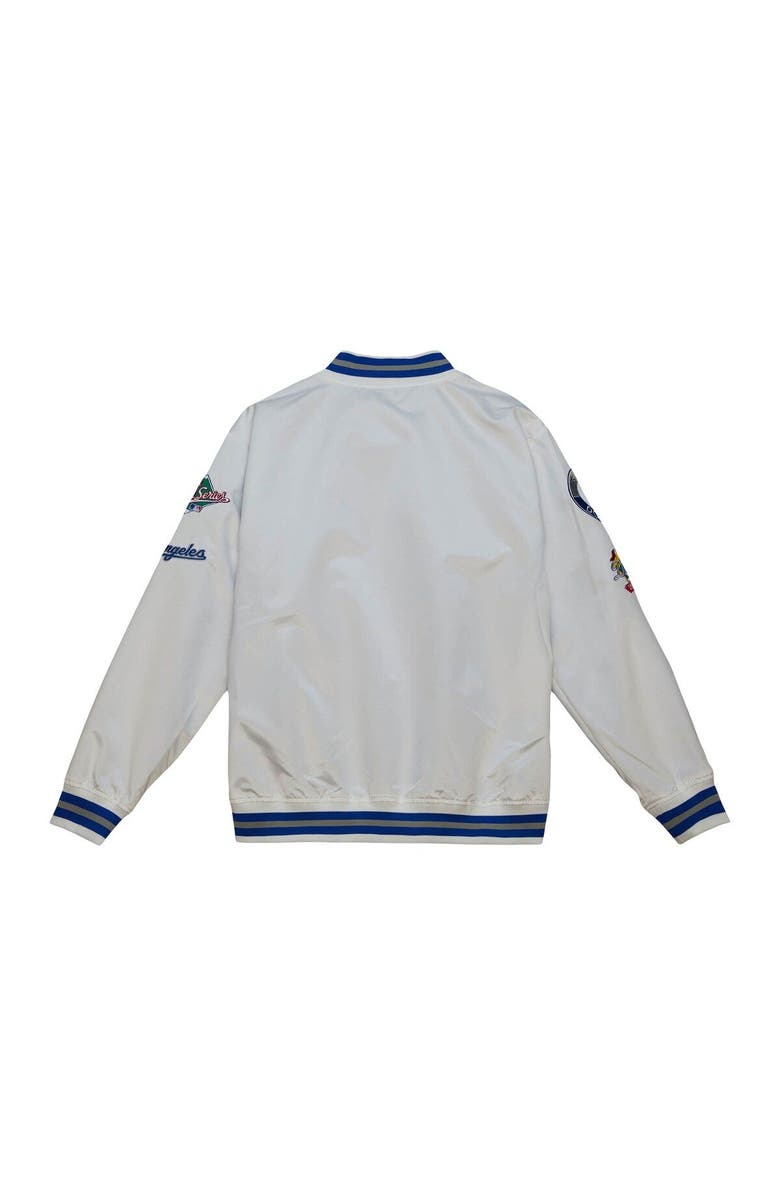 Mitchell & Ness Men's Mitchell & Ness White Los Angeles Dodgers City Collection Satin Full-Snap Varsity Jacket, Alternate, color, 