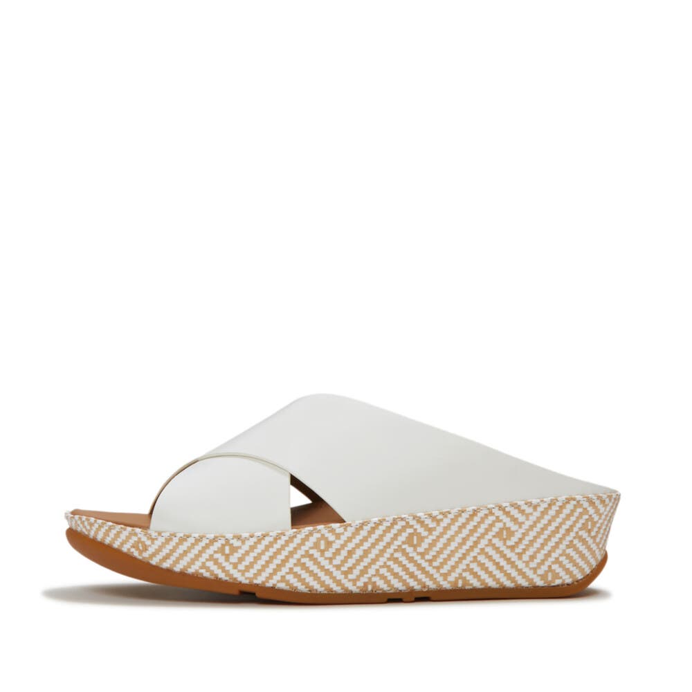 Lulu Lux Graphic-Weave Sandal, Alternate, color, Urban White