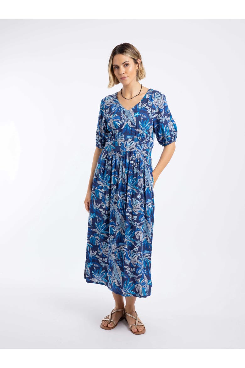 Dilsha Printed Midi Dress, Main, color, Blue Indigo