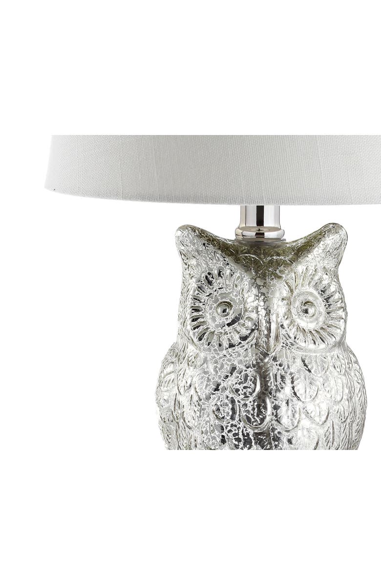 JONATHAN Y Night Glass/Crystal LED Table Lamp, Alternate, color, Silver/Ivory