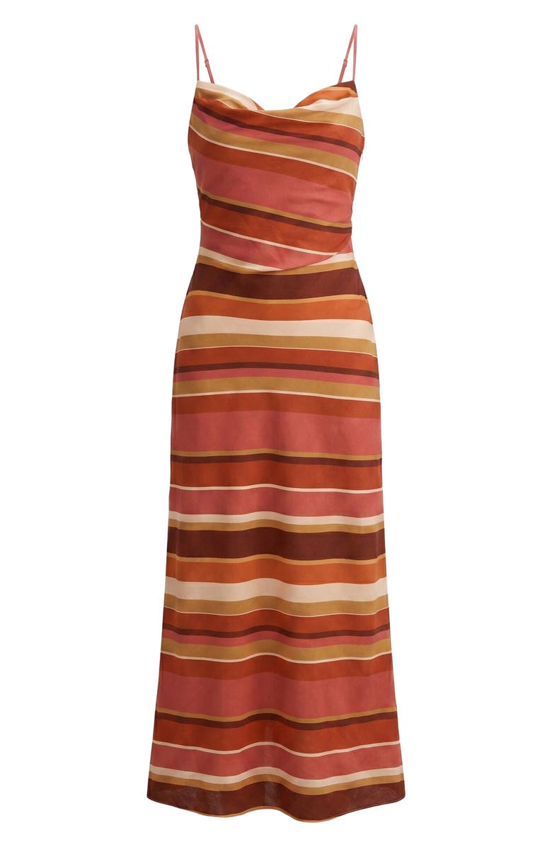 Ever New Zoe Stripe Sleeveless Linen Blend Midi Dress, Alternate, color, Reese Stripe