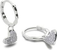 Monica Vinader Lab-Created Diamond Heart Huggie Hoop Earrings