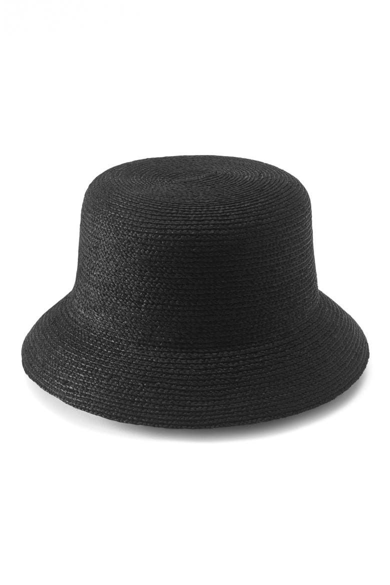 Malia Raffia UPF 50+ Bucket Hat, Alternate, color, CHARCOAL