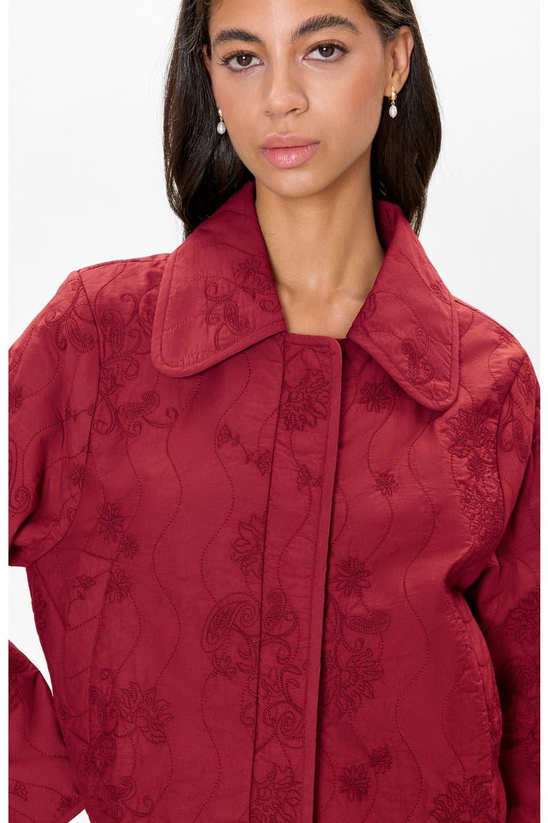 Zuri Quilted Jacket, Alternate, color, Dark Berry