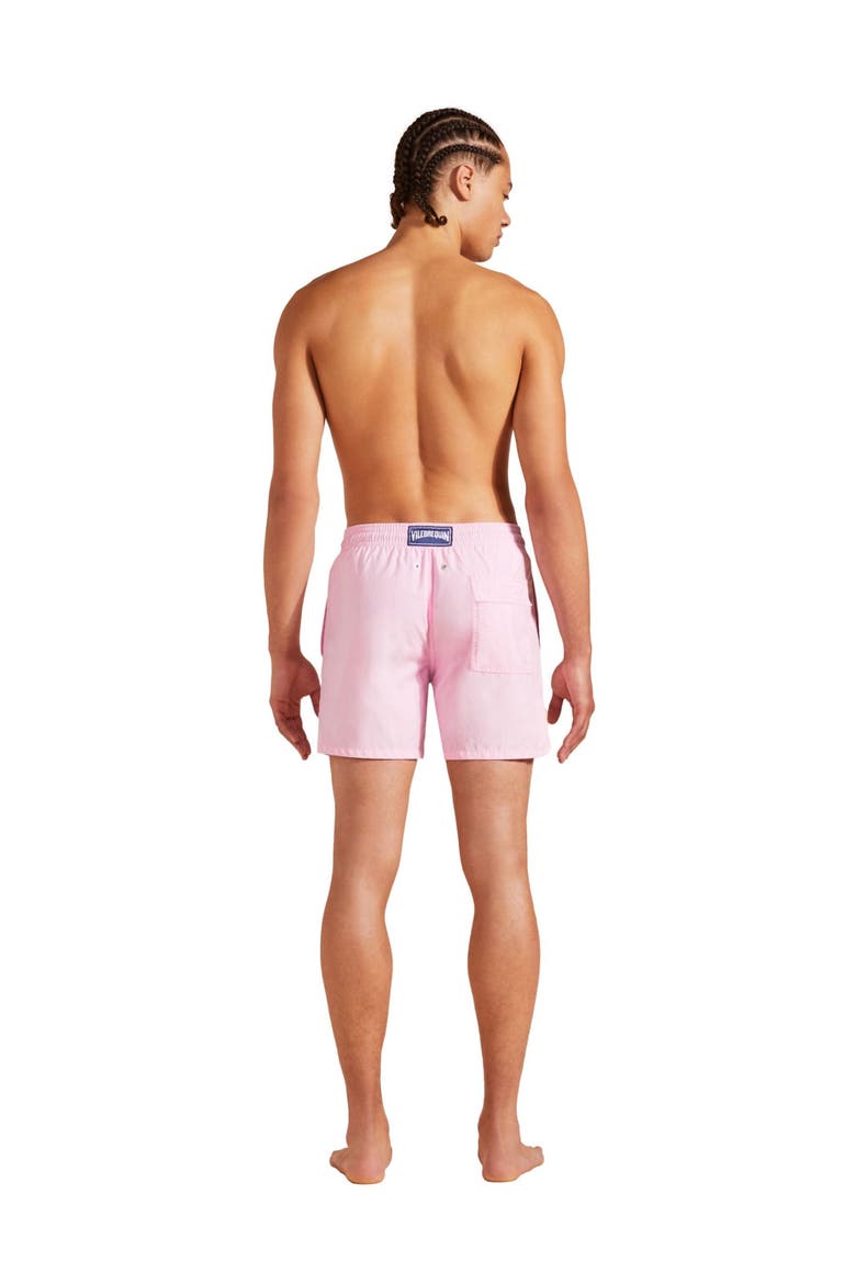 Men's Solid Swim Trunks, Alternate, color, GUIMAUVE