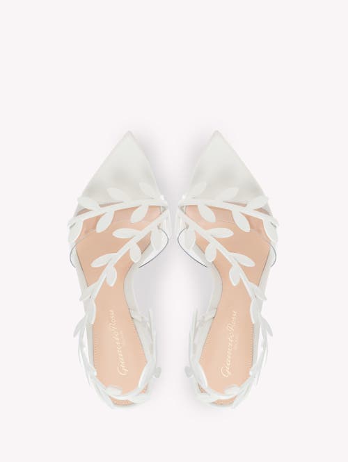 Gianvito Rossi Leaf 85 Leather And Pvc Slingback Sandals In White