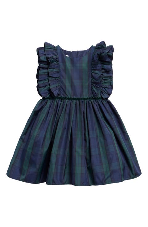 Kids' Ruffle Plaid Party Dress