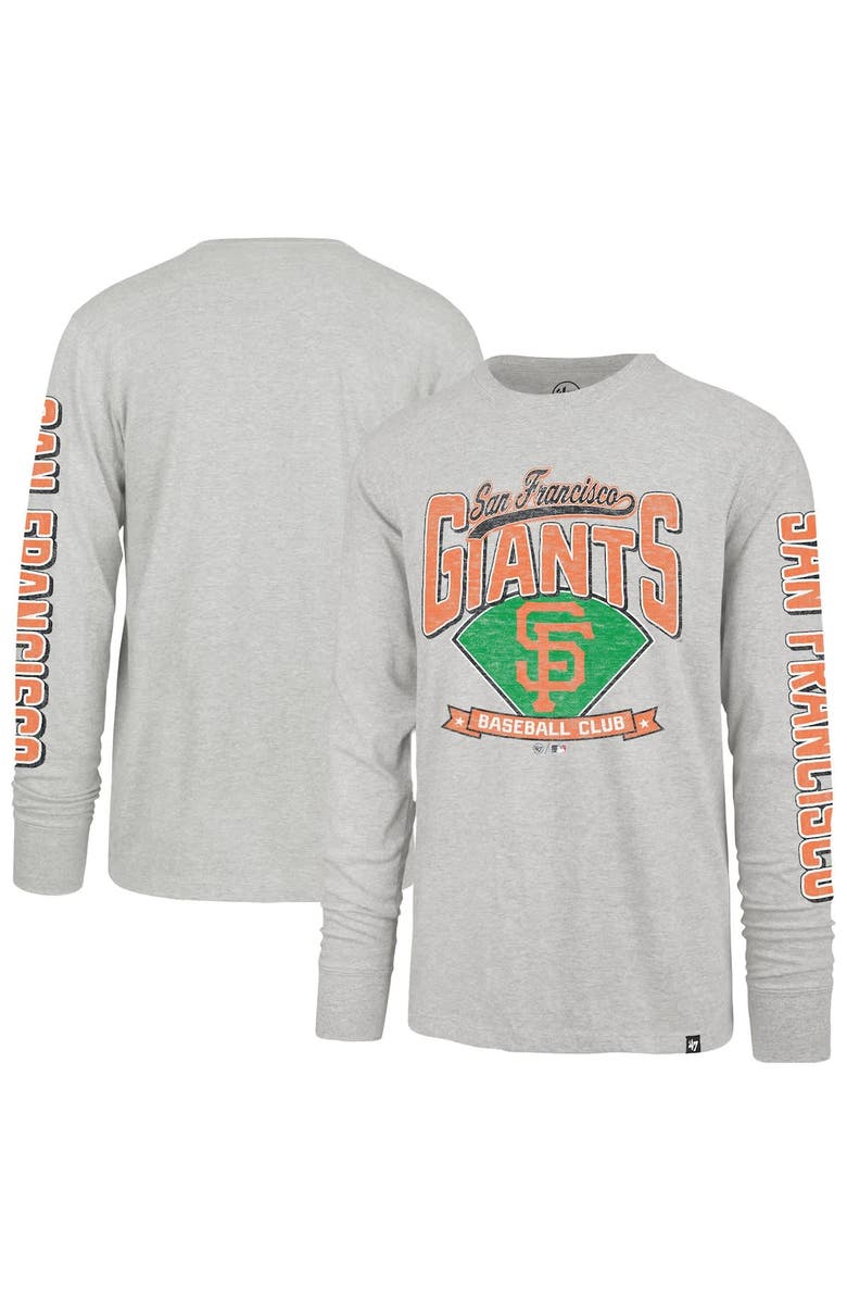 '47 Men's '47 Gray San Francisco Giants Fair Ball Franklin Long Sleeve T-Shirt, Main, color, Gray