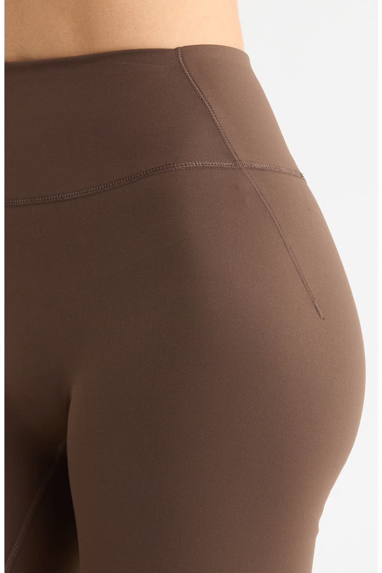 Shine Bonded Waist Bike Shorts, Alternate, color, NSKM DARK SEPIA