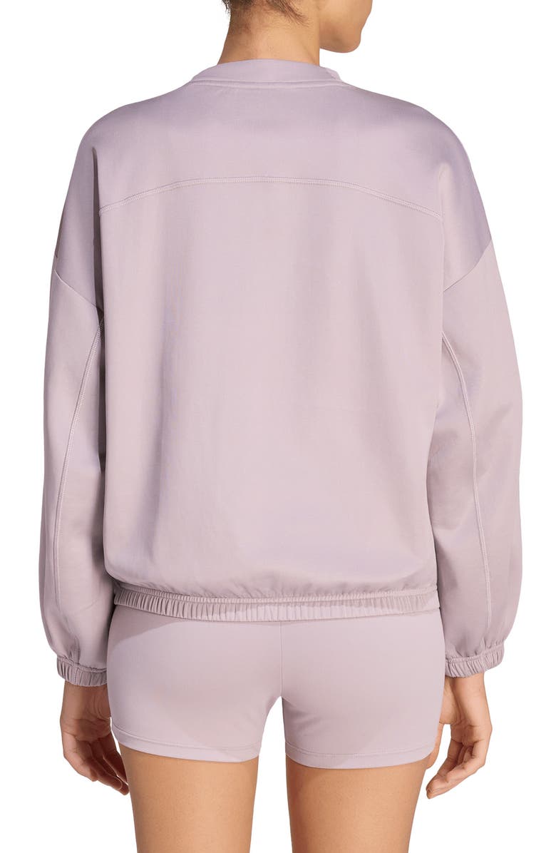 adidas Motion Yoga Essentials Cover-Up Sweatshirt, Alternate, color, Preloved Fig