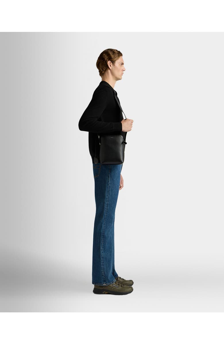 Bally Capitol Crossbody Bag in Grained Bovine Leather, Alternate, color, Black+Palladio