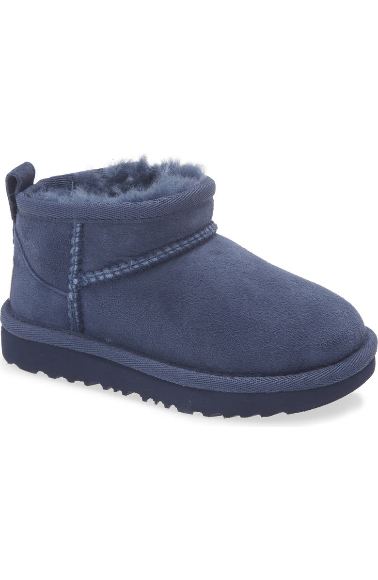 UGG<sup>®</sup> Kids' Classic Ultra Mini Water Resistant Boot, Main, color, New Navy