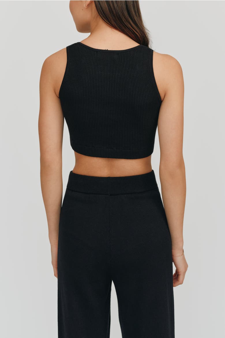 Bardot Cropped Tank, Alternate, color, Black