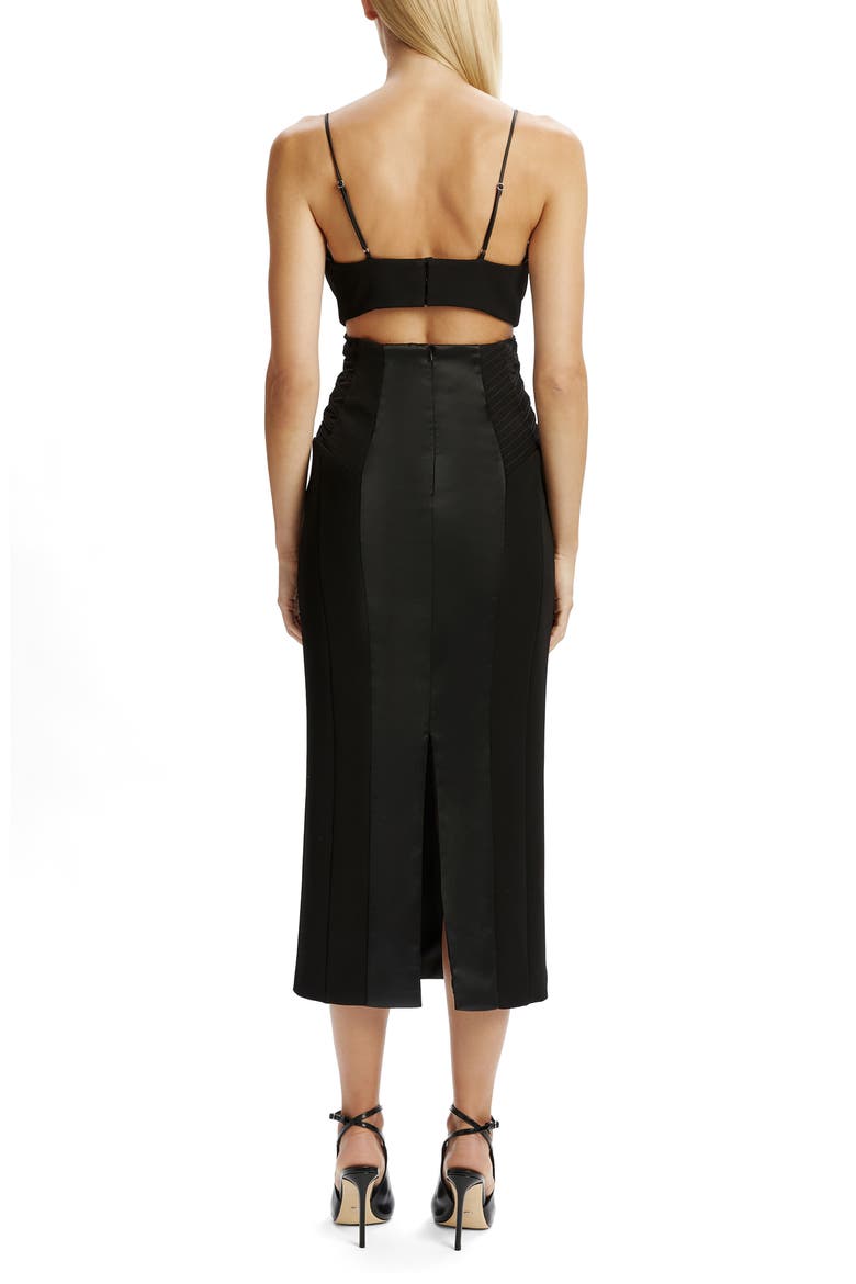 Katana Lace Trim Bustier Slipdress, Alternate, color, BLACK