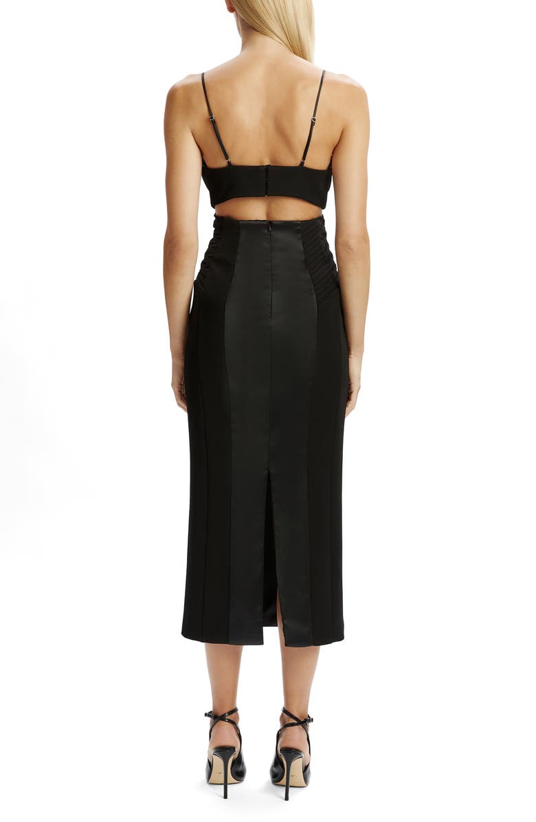 Bardot Katana Lace Trim Bustier Slipdress, Alternate, color, Black