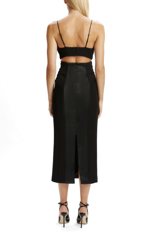 Bardot Katana Lace Trim Bustier Slipdress In Black